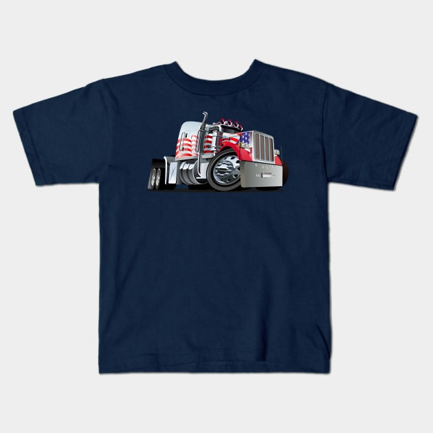 Cartoon truck Kids T-Shirt by Mechanik